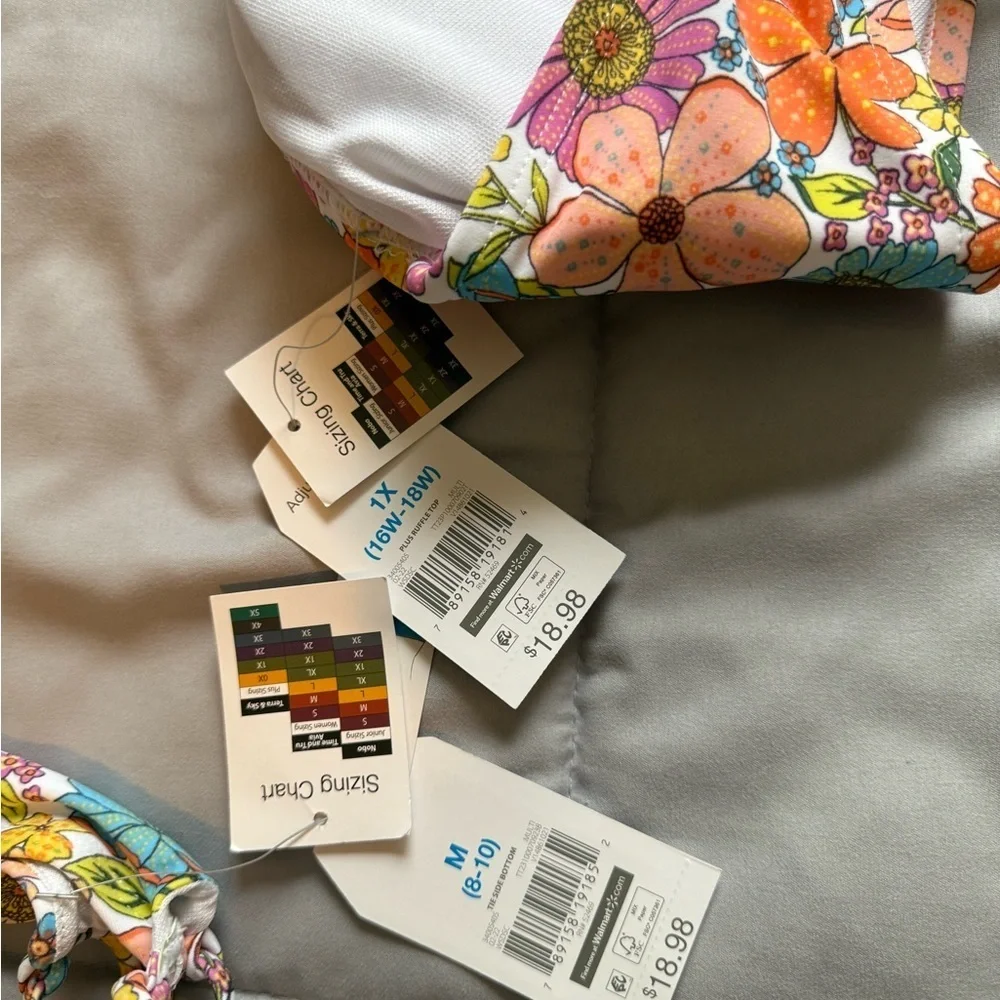 Time and Tru Floral Bikini Set 2X/Medium
